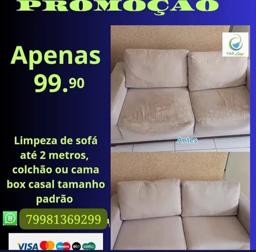 Lavagem de estofados.