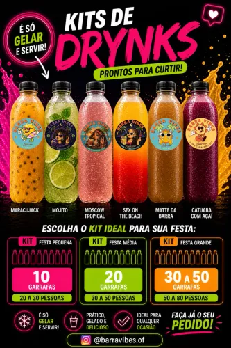 Drynks prontos pra sua festa