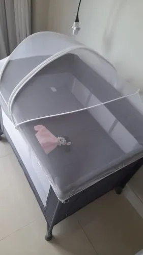 Cercadinho berço para bebe portátil com rodinhas Infantil 2 em 1 desmontável com bolsa