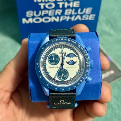 Relógio Moonswatch Mission To SuperBlueMoon (Novo Completo)