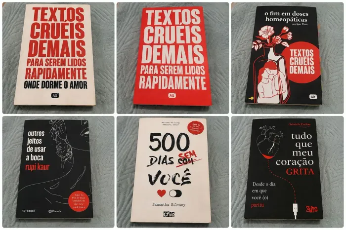 Kit 6 Livros | Textos Cruéis Demais | O fim em doses homeopaticas| 500 dias sem você