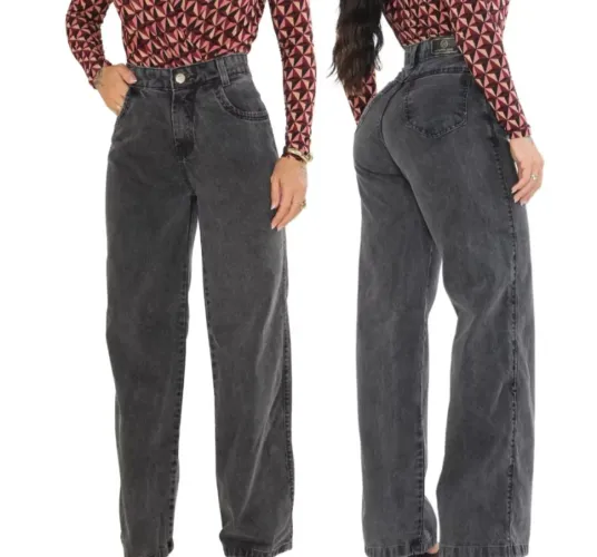 Calça Wide Leg Marmorizada n°46