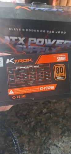 Fonte KTROK 500W 80 Plus Bronze - Pouco Uso - Funcionando Perfeitamente