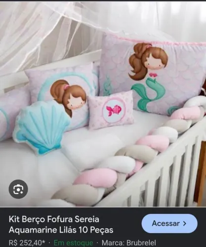 Kit berço semi novo sereia