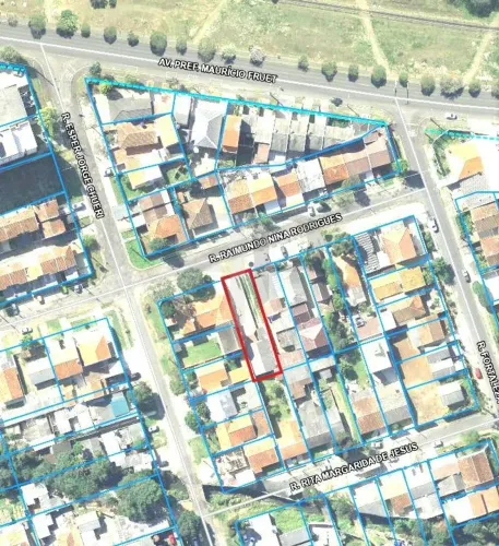 Terreno no Cajuru 370m2 - 10mx37m. Ideal para Sobrados na Rua Raymundo Rodrigues