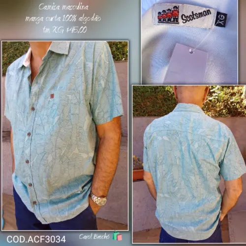 Camisa masculina manga curta