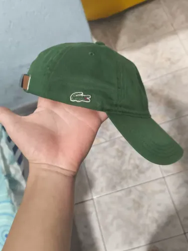 Boné lacoste gabardine fita de couro relíquia verde original
