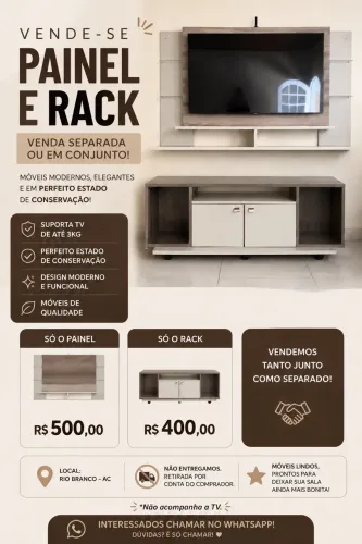Vendo Móveis Seminovos - Painel de Tv e Hack