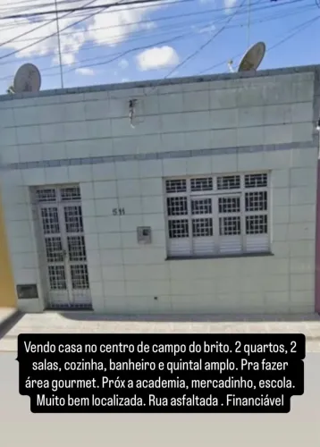 Vende-se casa no Centro de Campo do Brito -se
