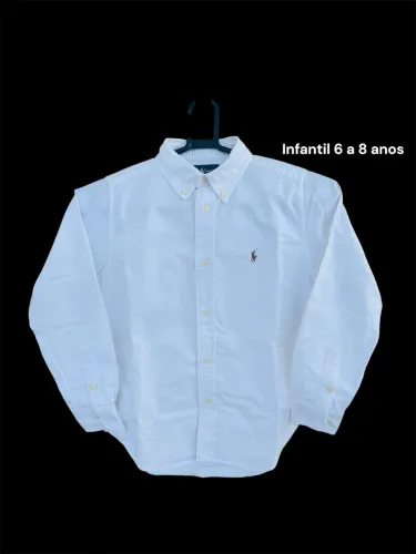 camisa ralph lauren original infantil tamanho 8 unissex - serve 5 a 8 anos - super nova