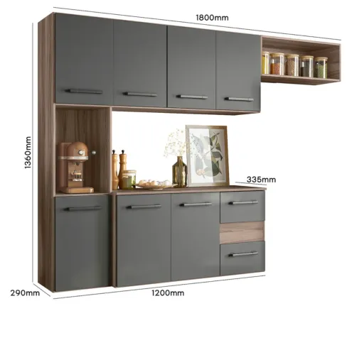 Cozinha Suspensa Nativa 1,80 m