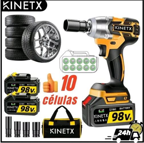 Chave de Impacto parafusadeira Kinetx 350Nm 98Vf