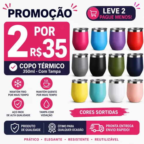 Copo térmico com tampa