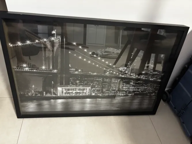 Quadro City Strass Preto e Branco 90x60cm Inspire