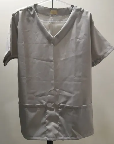 Uniforme Scrubs Básico Confortável Conjunto com 2 Peças Jaleco e Calça Cinza - tamanho GG