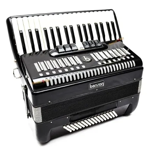 Acordeon Piano Benson Bac80-7sbk 80 Baixos Preto Com Estojo