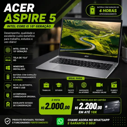 Notebook Acer - I5 10ª Geração 