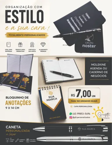 Agenda - caderno - bloco - personalizado com sua logo