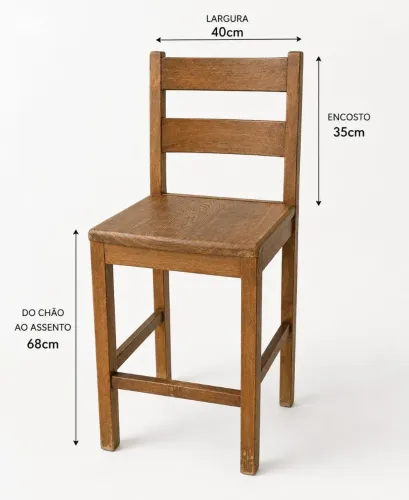Cadeiras de madeira maciça (Banquetas)
