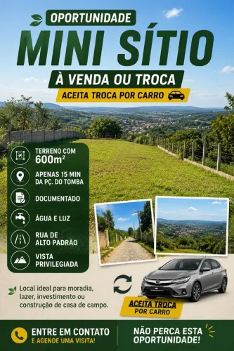 OPORTUNIDADE- MINI SÍTIO À VENDA OU TROCA