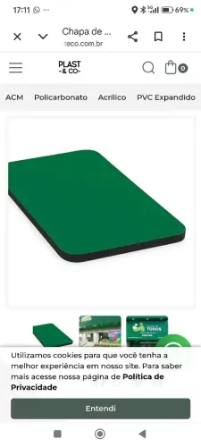 CHAPA ACM 5000x1220mm  VERDE BRILHANTE 