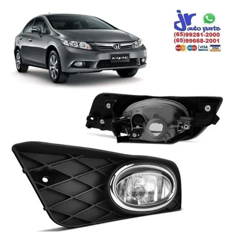 Par Farol Milha Civic 2012 2013 2014 Auxiliar Neblina