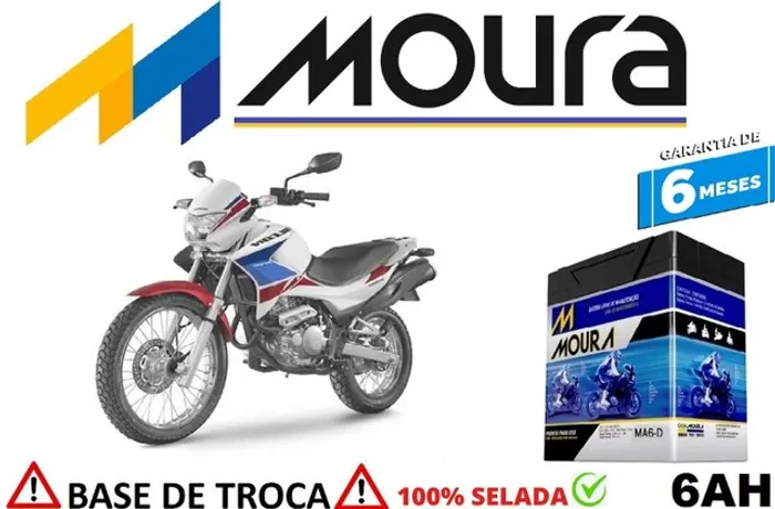 Bateria Moura 6Ah Honda Falcon 450cc Automotiva          