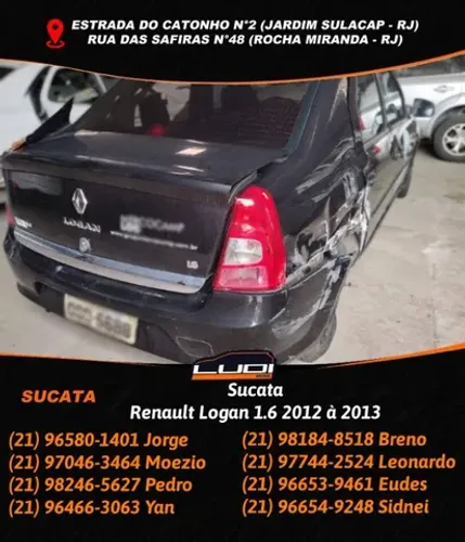 Sucata Renault Logan 1.6 2012 à 2013