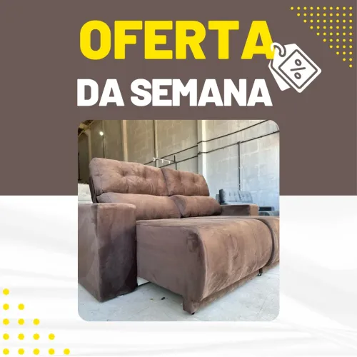 Sofá marrom retrátil em oferta 