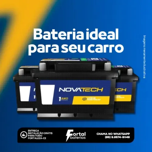 Baterias Automotivas com 3 Meses de Garantia e Entrega Grátis em Fortaleza!