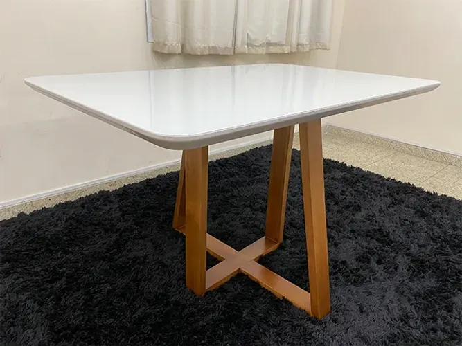 Mesa de Jantar 120X80 OffWhite/Castanho Decor 100%MDF a65