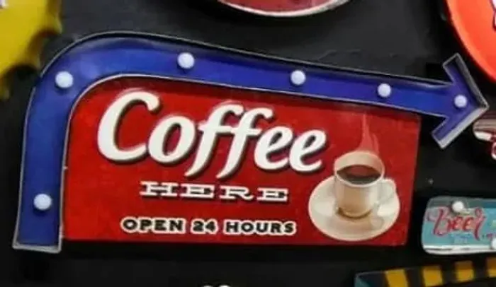 Placa Decorativa de Café Estilo Retrô