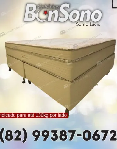 Grandsued Queen Base bipartida e colchão molas pocket ensacadas Bonsono 1589,90 é Black