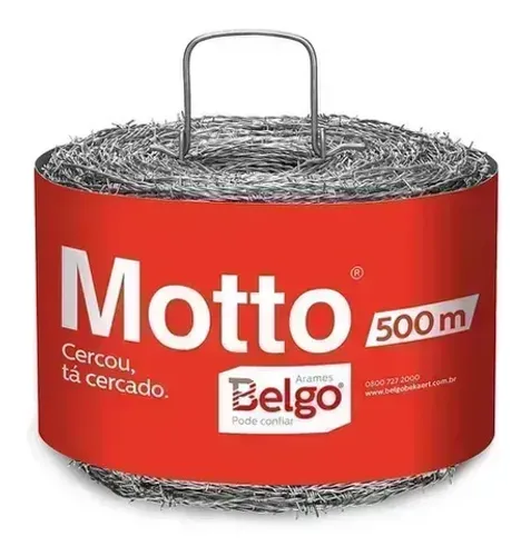 Arame Farpado Belgo de 500m Motto