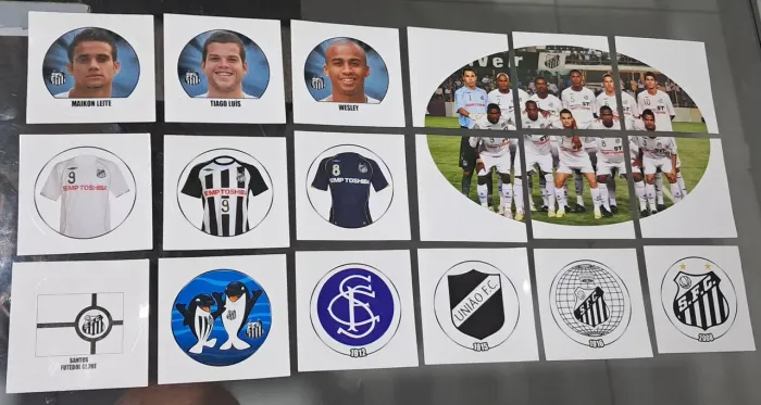 Lote de figurinhas do Santos SFC 2008