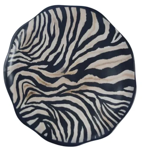 Prato Raso Cerâmica Zebra HD Scalla 6 unidades 