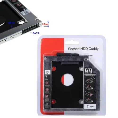 Adaptador Caddy Dvd 9.5 mm para 2° Hd ou Ssd Sata para Notebooks