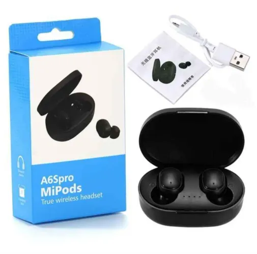 Fones de Ouvido Bluetooth A6spro MiPods - True Wireless - Novo