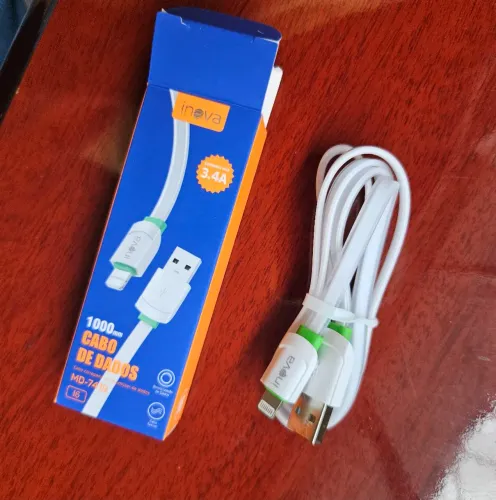 Cabo USB p/ iphone p/ Dados e Carregamento Rápido Inova (Novo)