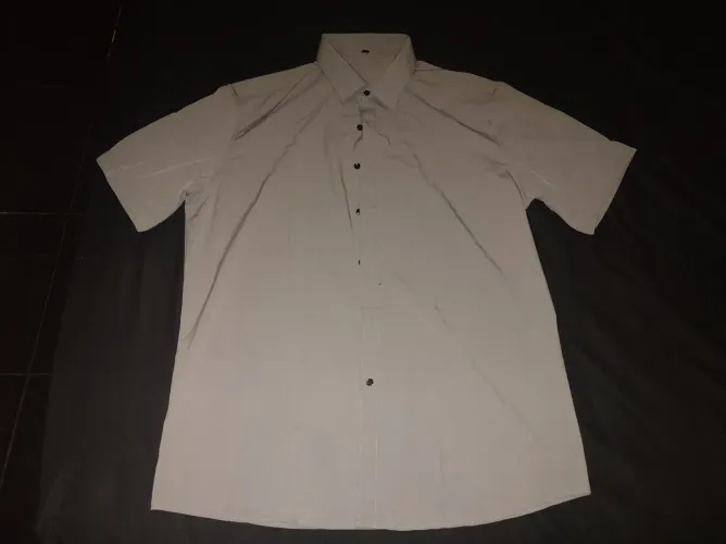 Camisa Social Manga Curta Cinza Tamanho GG