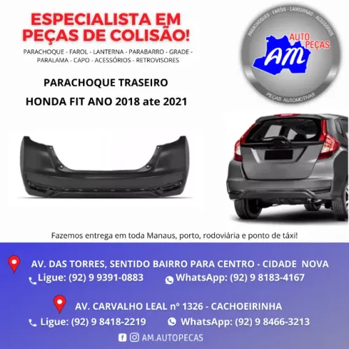 parachoque traseiro HONDA FIT 2018 2019 2020 2021