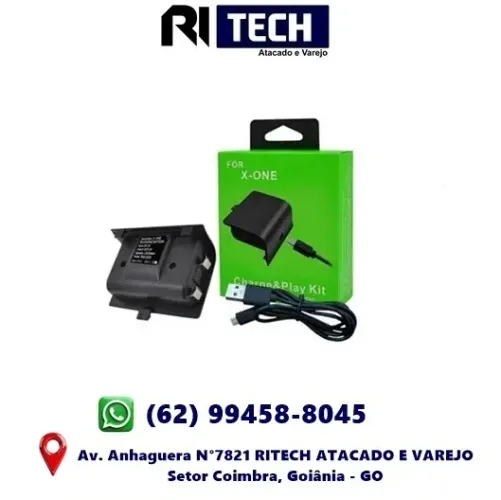 Bateria e Cabo Recarga USB para Controle Sem Fio Xbox One