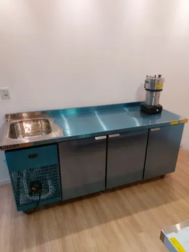 Balcão refrigerado 2m com cuba lado esquerdo novo 