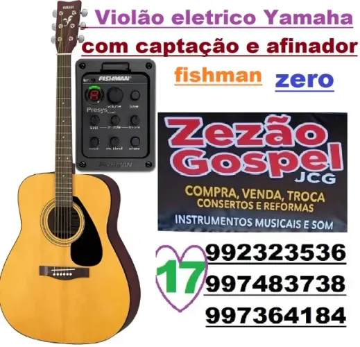 Violão yamaha aço e nylon eletroacústico  F310 zero  not