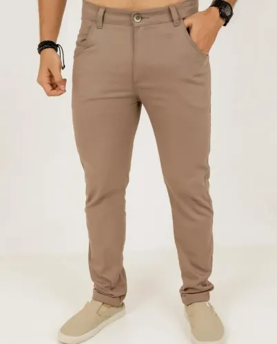 Calça Caqui Sarja Masculina Tam 38 ao 46