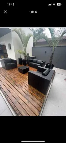 Conjunto de Sofás para Área Externa na fibra sintética e corda náutica 