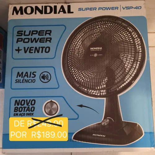 Ventilador de Mesa Mondial Grande Super Power 40 VSP-40 - Novo