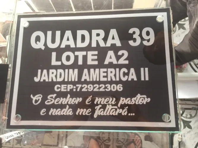 Placa de endereço vidro temperado 