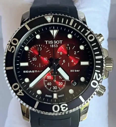 relógio Cronógrafo Tissot Seastar 1000 T120.417.17.421.00  Diâmetro: 45,5 mm