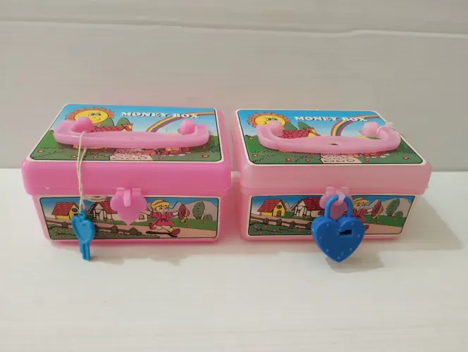 2 Caixinhas Rosa Money Box - Raras Anos 80/90
